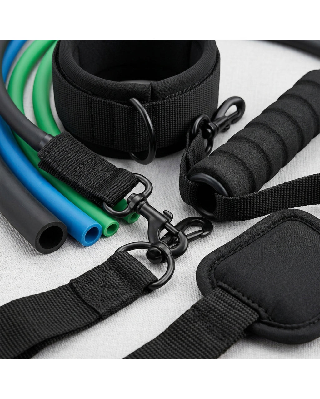 Nixbo Five-Tube Latex Resistance Kit with Handles and Door Anchor - Detail view