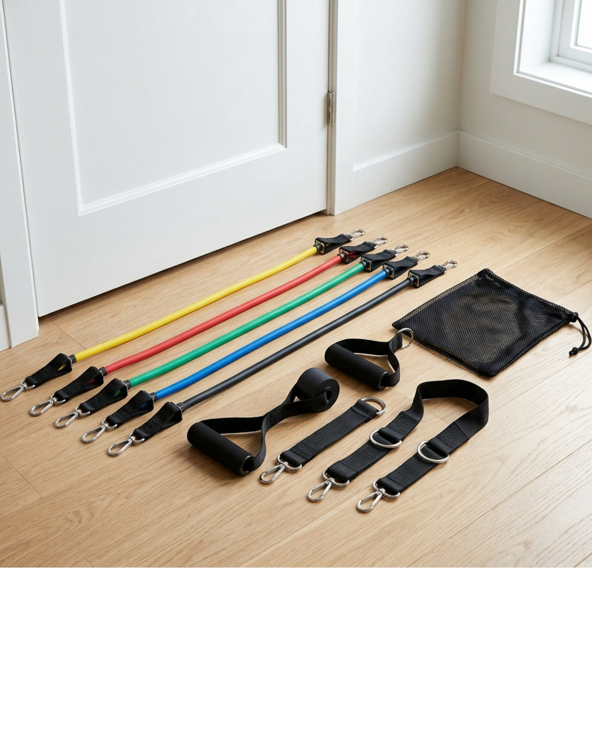 Nixbo Five-Tube Latex Resistance Kit with Handles and Door Anchor - Lifestyle view