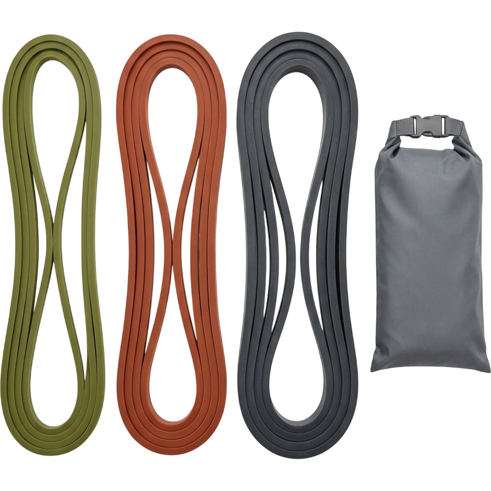 Nixbo Three Long-Loop Latex Assistance Band Set Olive Rust Charcoal - Product view